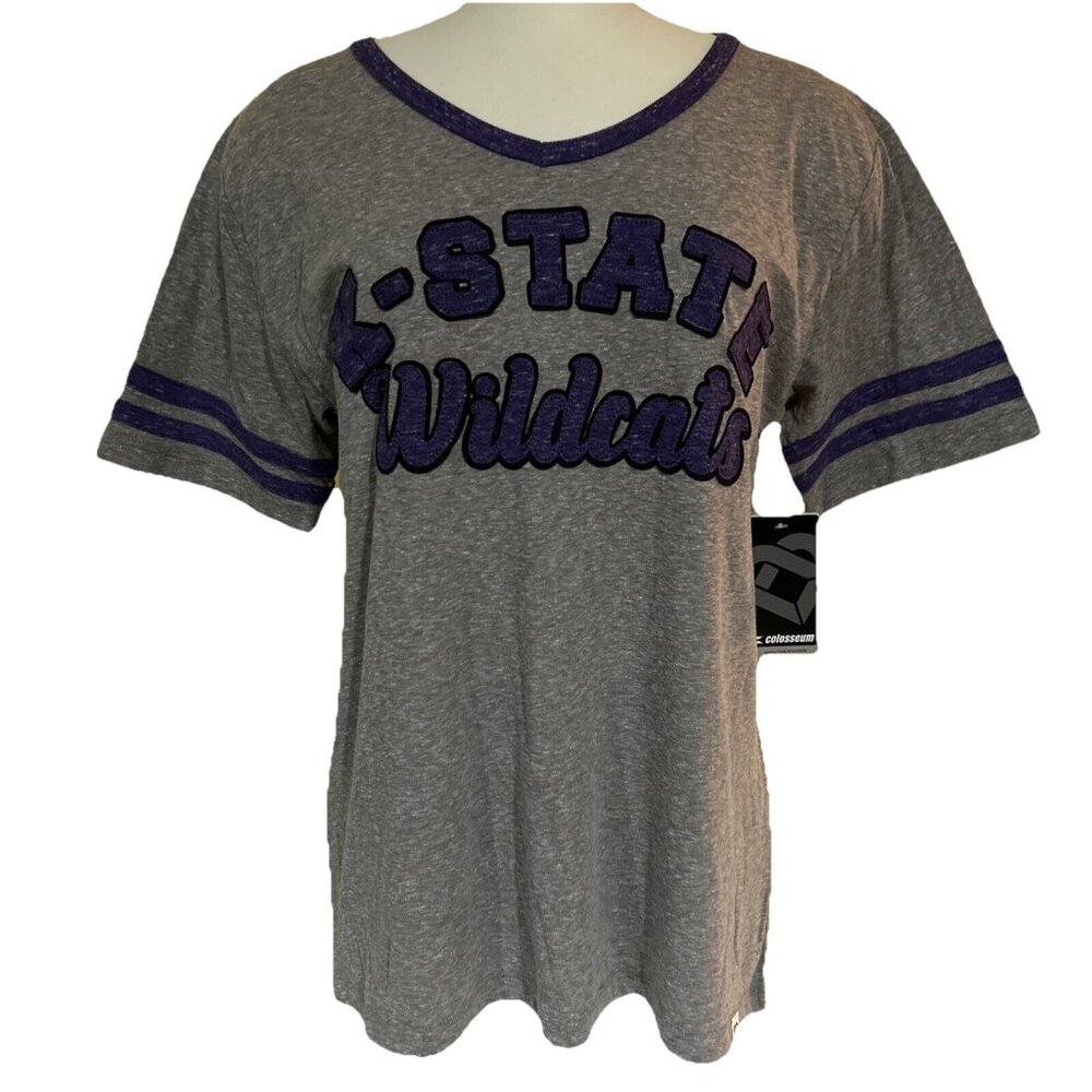 NEW Kansas State University Wildcats Colosseum Stitched Gray  Shirt Women's M